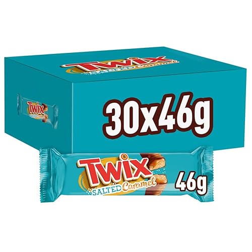 Twix Salted Caramel Schokoriegel | Großpackung Schokolade | 30 Doppelriegel (30 x 46g) - 46 g (30er Pack)
