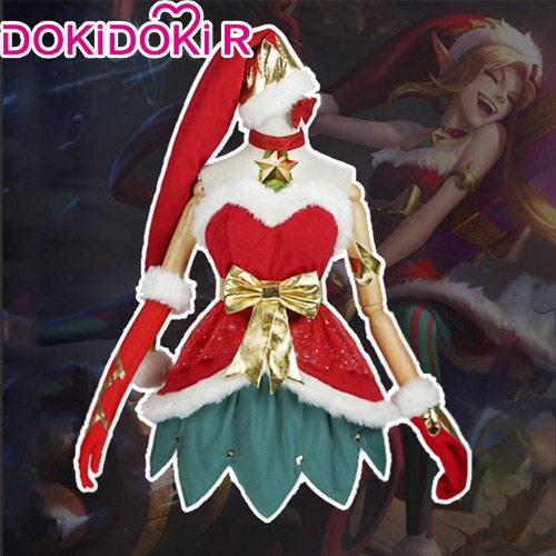 DokiDoki-R League of Legends Game Cosplay Jinx Costume Christmas Ver | L-PRESALE
