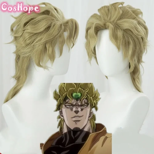 Dio Brando Cosplay Jojo Bizarre Adventure Uomini Cosplay Breve Parrucca Dorata di Cosplay del Anime della Parrucca di Cosplay Resistente Al Calore Parrucche Sintetiche - AliExpress 