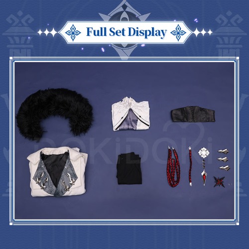 DokiDoki-SR Game Genshin Impact Fatui Harbinger Cosplay Arlecchino  Costume | Cloak+Inside Costume / L-PRESALE