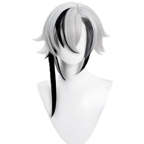【Wig Ready for ship】DokiDoki Game Genshin Impact Fatui Harbinger Cosplay Wig Cosplay  Arlecchino Wig/Earrings | Arlecchino-In Stock