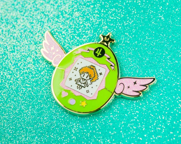 Sailor Jupiter Pet // Sailor Moon Inspired Tamagotchi Hard Enamel Lapel Pin with Glitter Accents