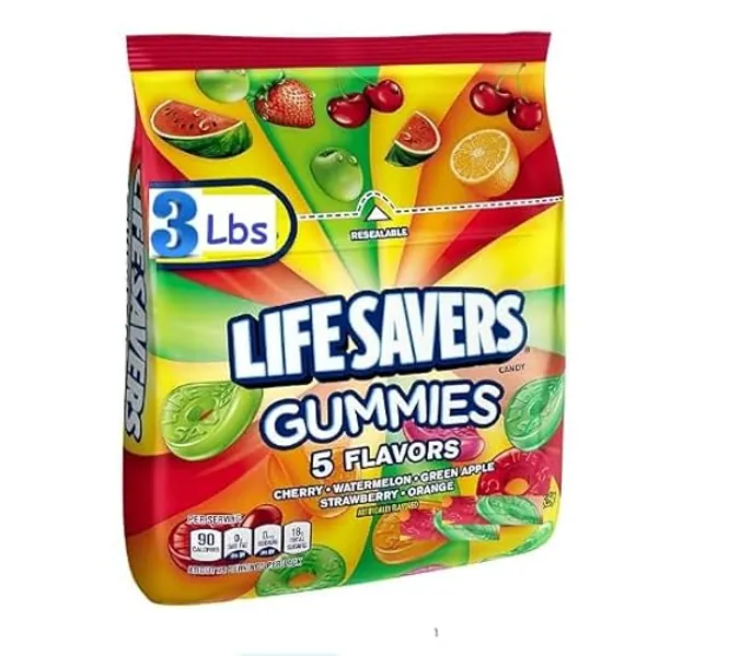 Lifesaver Gummies Candy - 5 Flavors: 3lbs Bag (48 Ounces)- By Maryse's Place
