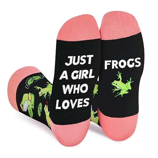 AGRIMONY Funny Socks for Women Teen Girls - Animal Novelty Cool Cute Socks-Birthday Christmas Gifts Stocking Stuffers - Medium-Large - Frogs