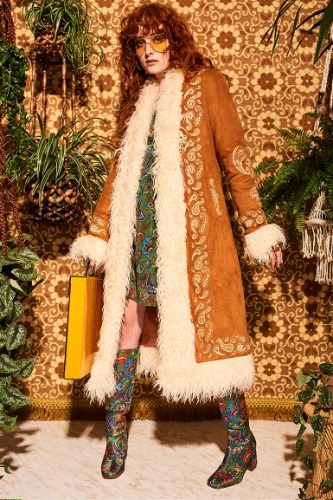 Breaking Hearts Tan Embroidered Long Penny Lane Coat | 12