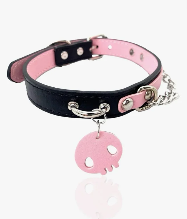 Pink Skull Collar Choker
