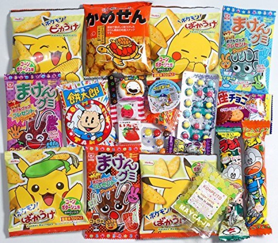 Assorted Japanese Candy Snack Senbei Dagashi Bundle 20 Pieces + Konpeito