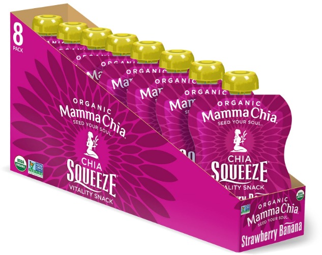Mamma Chia Organic Vitality Squeeze Snack, Strawberry Banana, 3.5 Ounce (Pack of 16) - Strawberry Banana 3.5 Ounce (Pack of 16)