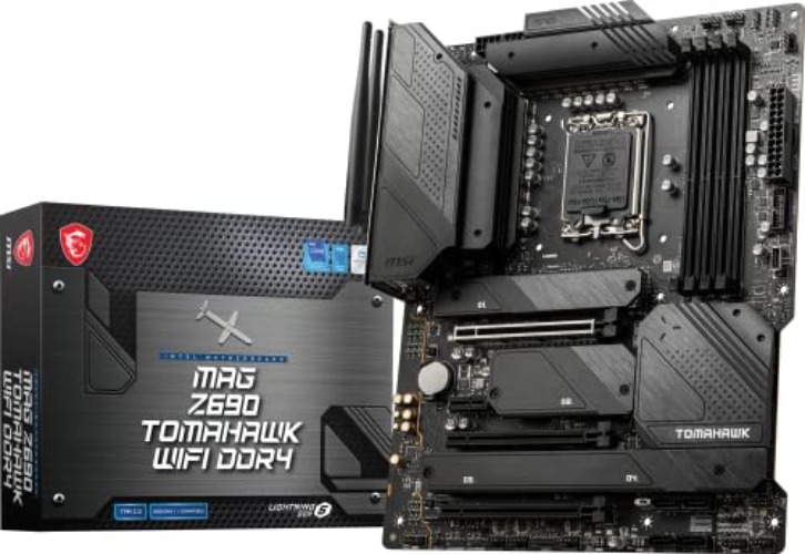 MSI MAG Z690 Tomahawk WiFi DDR4 Gaming Motherboard (ATX, 12th Gen Intel Core, LGA 1700 Socket, DDR4, PCIe 4, CFX, M.2 Slots, Wi-Fi 6) - ATX - MAG Z690 TOMAHAWK WIFI DDR4