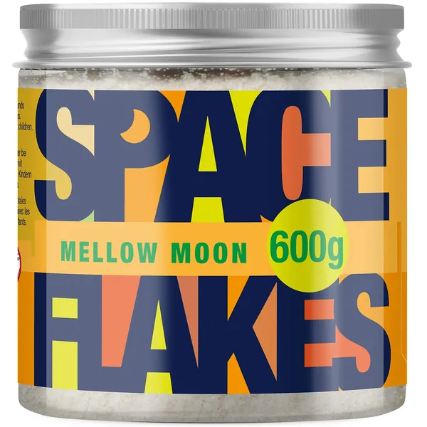 SPACE FLAKES® Body Scrub Peeling Honig-Mandel mit Bio-Jojobaöl Mellow Moon 600g vegan Meersalz Körperpeeling ohne Mikroplastik MADE IN GERMANY - Honig-Mandel