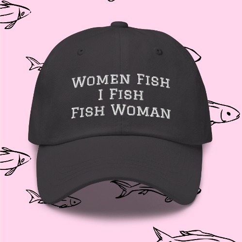 Fish Woman Dad Hat | Dark Grey