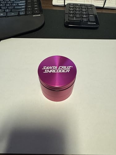 Santa Cruz Shredder Metal Herb Grinder Knurled Top for Stronger Grip 3-Piece Medium 2.2" (Pink) - Pink