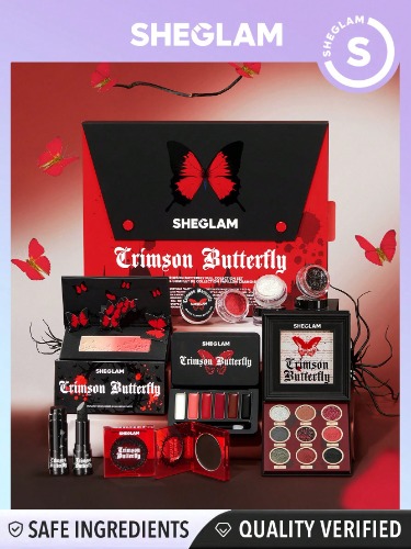 SHEGLAM ColeccióN Completa De Mariposas Carmesí, Set De Maquillaje De Halloween, Estilo GóTico Grunge Rosa DíA De San ValentíN DecoracióN Amor Maquillage Fiesta Playa Viajes Ropa De Vacaciones Y2K Camping Exterior Regalo Rosa Moda Chica CosméTico Cosplay Mejor Viaje Festivales Color Elegante Campus Escuela Encanto Onda Dia De La Mujer