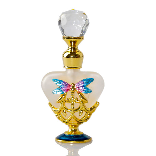 5ml Decorative Vintage Perfume Bottles Glass Refillable Frosted Lotion Bottle Empty Essential Oils Bottles with Blue Dragonfly Figurine Collectibles - BlueDragonfly