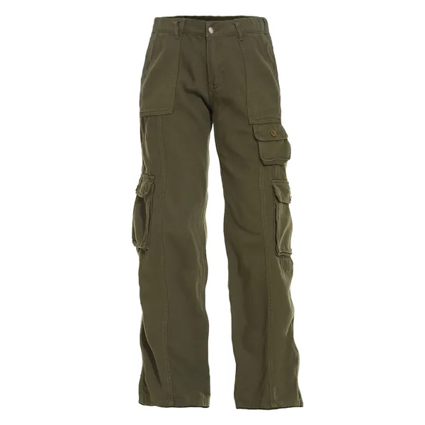 Women's Hiking Cargo Pants Joggers Cotton Casual Military Army Combat Work Pants with 7 Pocket - Medium Army Green