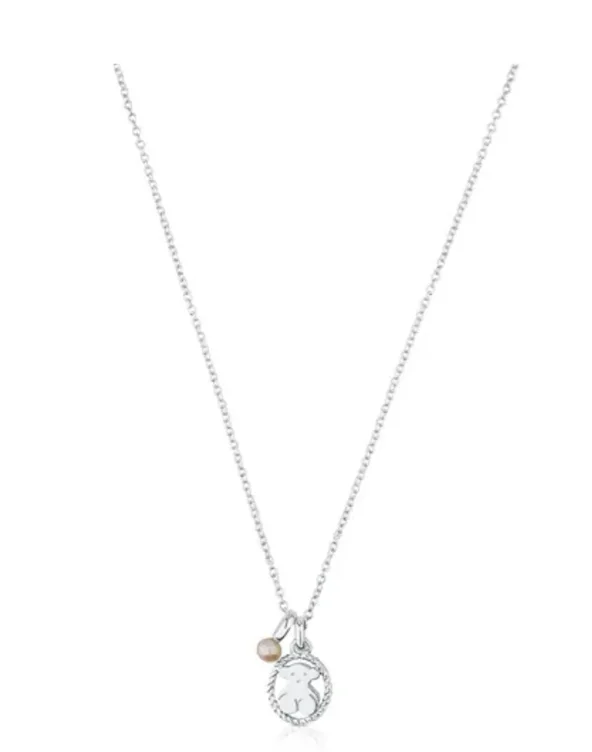 Collar Camee de Plata con Perla