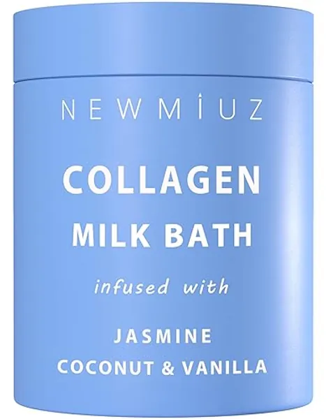 Creamy Coconut Collagen Milk Bath Soak powder Moisturize & Soften Skin – Vanilla Jasmine Luxury Spa Bubble Bath Salt Mother's Birthday Christmas Relaxation Gifts for Women Perfect Stocking Stuffers