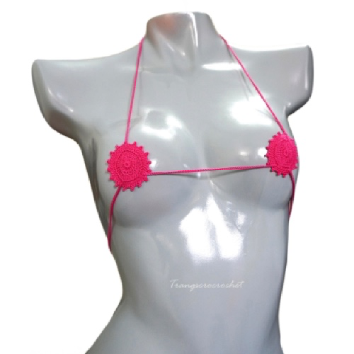 Crochet extreme micro bikini top