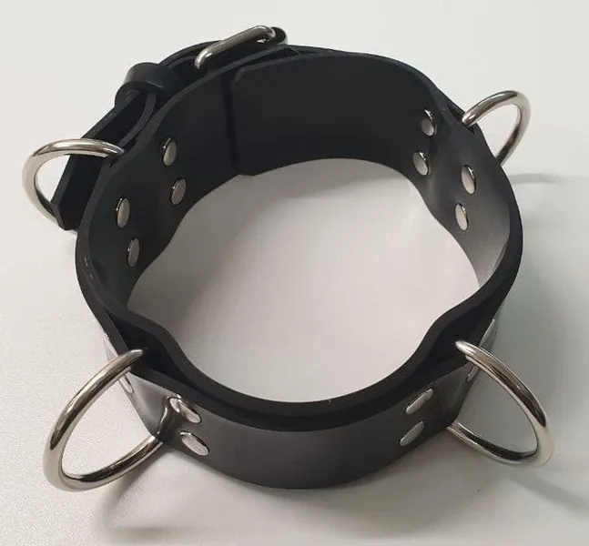 Collar - Rubber bondage BDSM, 5cm wide
