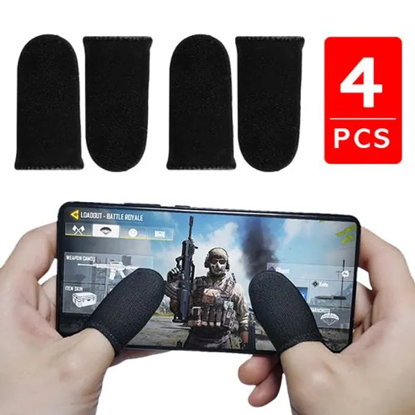 4Pcs Mobile Game Controller Finger Sleeve Sets Anti-Sweat