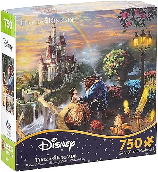 Thomas Kinkade The Disney Dreams Collection: Beauty and The Beast Falling in Love Puzzle, 750 Pieces, 24" X 18"