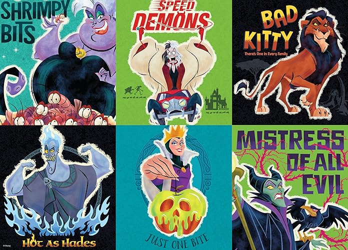 Ceaco - Disney - Villains - Poster Collage - 500 Piece Jigsaw Puzzle – Oversized Pieces – Easy to Hold – EZ Hold