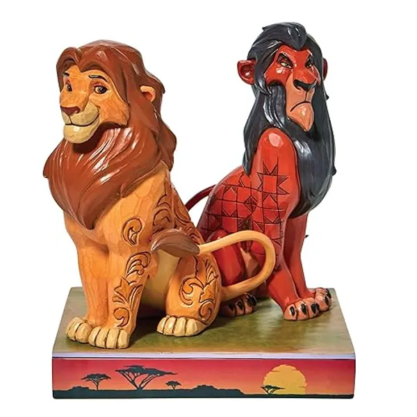 Enesco Jim Shore Disney Traditions The Lion King Simba and Scar Figurine, 6.5 Inch, Multicolor