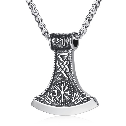 WESTMIAJW Viking Jewellery for Men Norse Valknut Tree of Life Odin Warrior Amulet Pendant Necklaces Chain Jewellery 60cm