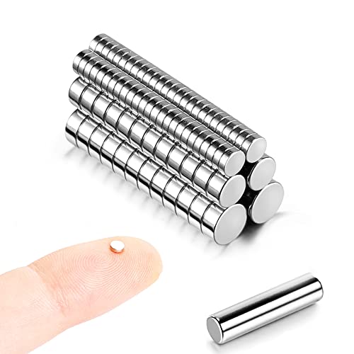 100 MEALOS Mini Magnets - 50pcs 3X1mm, 25pcs 4x2mm, 25pcs 5x2mm - Tiny Thin Magnets for Miniatures Small Model Hobby Crafts - Small Round Little Magnets Combo Pack - 100pcs, combo size 3x1, 4x2, 5x2