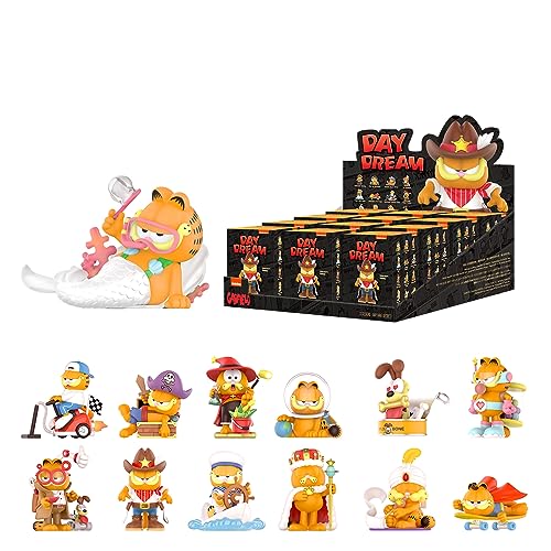 POP MART Garfield Dream Series-12PC Blind Box Toy Box Bulk Popular Collectible Random Art Toy Hot Toys Cute Figure Creative Gift, for Christmas Birthday Party Holiday - Whole Set - Daydream