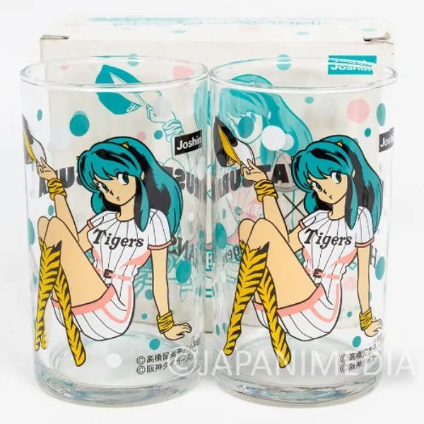 Urusei Yatsura LUM Hanshin Tigers Glass 2pc Set JAPAN ANIME MANGA