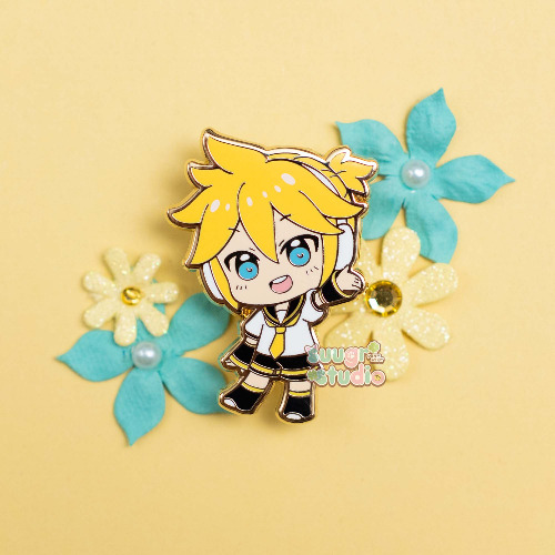 Virtual Vocalist Len Hard Enamel Pin - [A Grade] / Simple Rubber Back