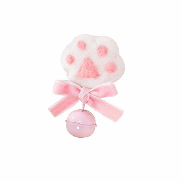Furry Paw Pins - Pink Bell