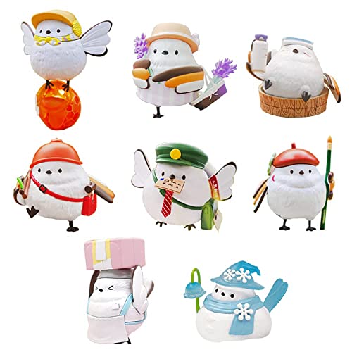 BEEMAI Shimaenaga Sayuri Series 8PCs (Whole Set) Random Design Cute Figures Collectible Toys Birthday Gifts - Whole Set