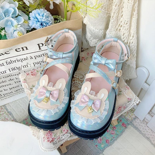 Holographic Bunny Flats - Blue / 7.5