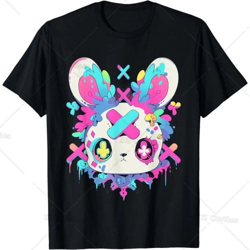 Black Horror Kawaii Bunny T-Shirt - black / L