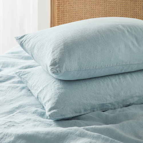 Linen Pillowcase Pair - Sky | King