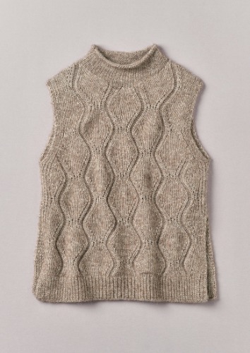 Cotton Alpaca Reverse Cable Tank | Biscuit | Biscuit / S