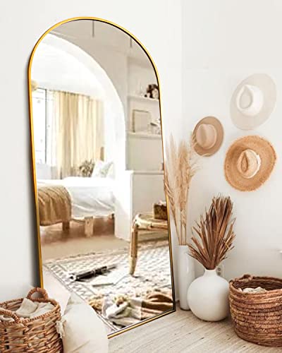 ITSRG Gold-Large Full Length Floor Mirror with Stand, 30"x71" - Gold-extra Large