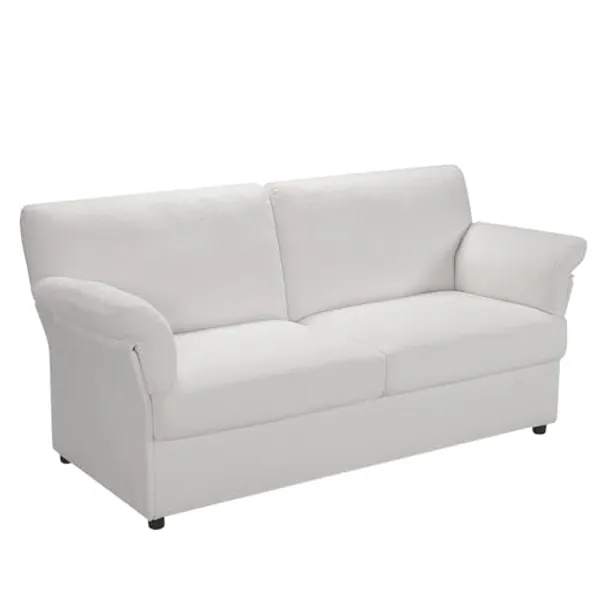 ONBRILL Loveseat Sofa with Storage, 72" Cream Sherpa Sofa, 2 Seater Modern Comfy Couch, Small Couches for Living Room, Bedroom, Home Office, Easy to Install