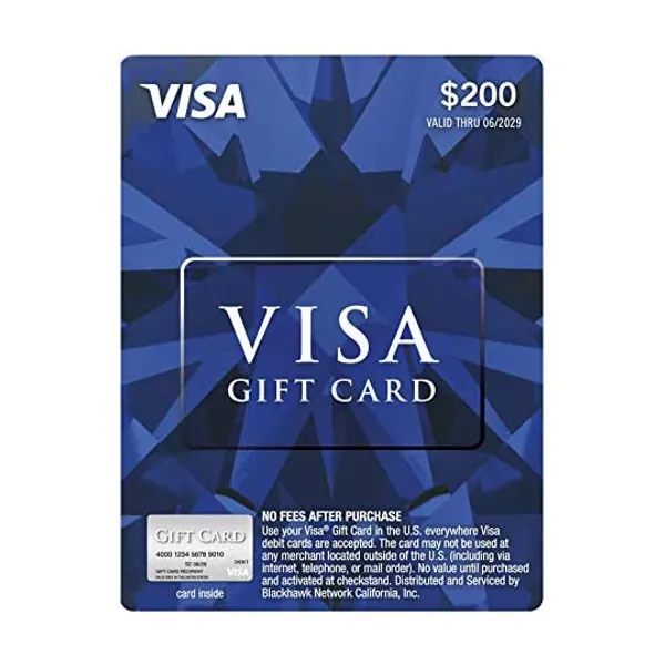 
                            $200 Visa Gift Card (plus $6.95 Purchase Fee)
                        