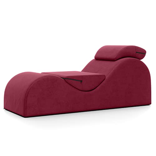 Avana Luvu Lounger - Chaise Lounge Chair for Yoga, Exercise, Massage - High Density Foam - Made in The USA - Red - Red