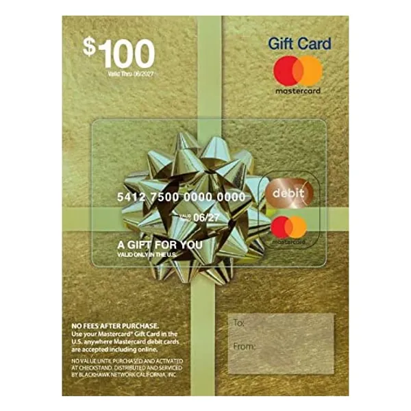 
                            $100 Mastercard Gift Card (plus $5.95 Purchase Fee)
                        