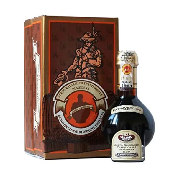 
                            25 Year Aged Extravecchio Traditional Balsamic Vinegar of Modena D.O.P. | Original Aged Artisanal Italian Aceto Balsamico by Alma Gourmet | 3.4oz (100g) | Tic Doser Included
                        