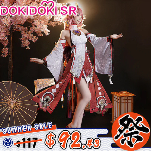 【 Ready For Ship】DokiDoki-SR Game Genshin Impact Yae Miko Cosplay Costume/Shoes | Costume Only-S