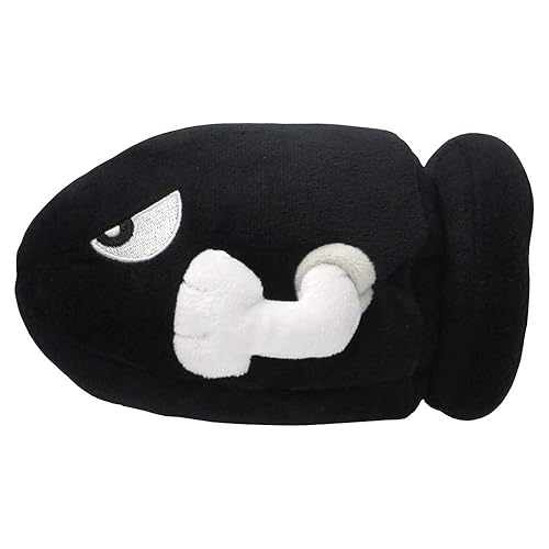 Super Mario AC15UK Bullet Bill Sanei Officially Licensed Plush, Multicolour - Single