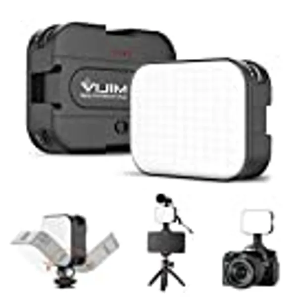 VIJIM VL100C Portable LED light, LED Camera Light Dimmable 3200-6500K with Cold Shoe Mount, for Sony, Nikon, Canon DSLR Camera and Vlogging, Youtube, TikTok Live Streaming and Photography Portrait