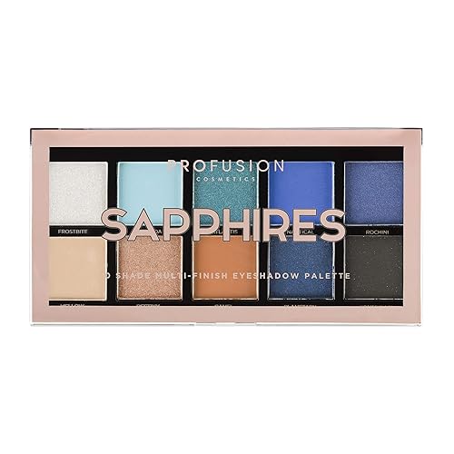 Profusion Cosmetics Mini Artistry 10 Shade Eyeshadow Palette, Sapphires