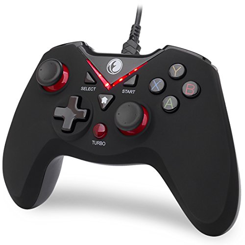 IFYOO V-one Wired USB Gaming Controller Gamepad Joystick for PC (Windows XP/7/8/10/11) & Steam & Android & PS3 - Red - Red