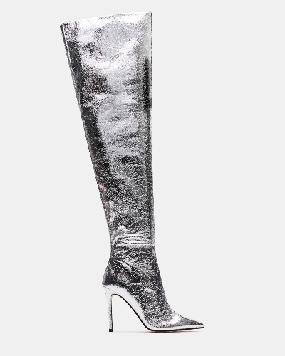 Gorgeous Silver Leather Boots!!